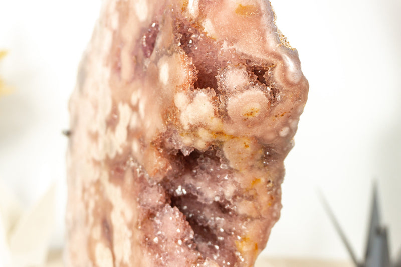 Pink Amethyst Geode, Natural Rose Amethyst Geode Slab with Druzy - 6.2 Kg - 13.7 lb