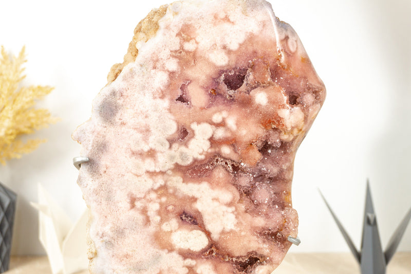 Pink Amethyst Geode, Natural Rose Amethyst Geode Slab with Druzy - 6.2 Kg - 13.7 lb