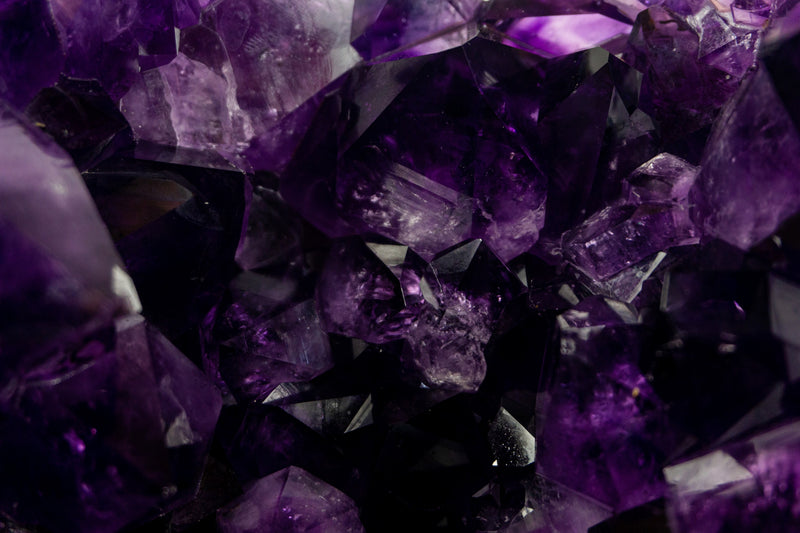 AAA Deep Purple Amethyst Geode on Stand with X-Large Druzy Points - 10 Kg 22 Lb