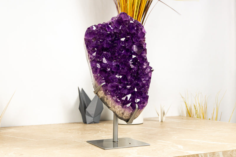 Amethyst Geode Cluster on Stand with Dark Purple Grape Jelly Amethyst - 4.7 Kg - 10.4 lb