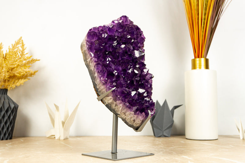 Amethyst Geode Cluster on Stand with Dark Purple Grape Jelly Amethyst - 4.7 Kg - 10.4 lb