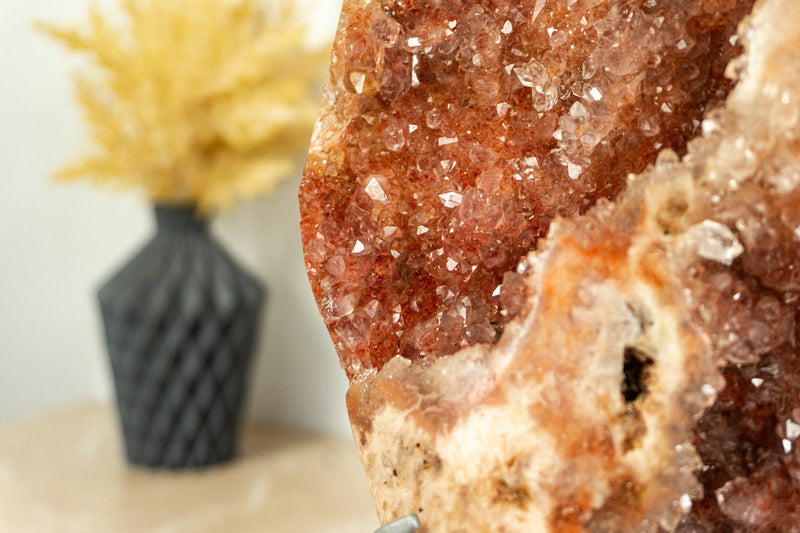 Red Pink Amethyst Geode Slab, Natural, Untreated & Ethical, 3.2 Kg - 7.1 lb