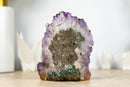 Wunderschöner Amethyst-Cluster mit Kristallkalzit, AA-Tiefviolettqualität, freistehend – 1,8 kg – 3,9 lb