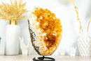 Deep Yellow Citrine Crystal Geode Cluster on Stand, Med Size - 4.3 Kg - 9.4 lb