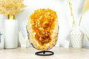 Deep Yellow Citrine Crystal Geode Cluster on Stand, Med Size - 4.3 Kg - 9.4 lb