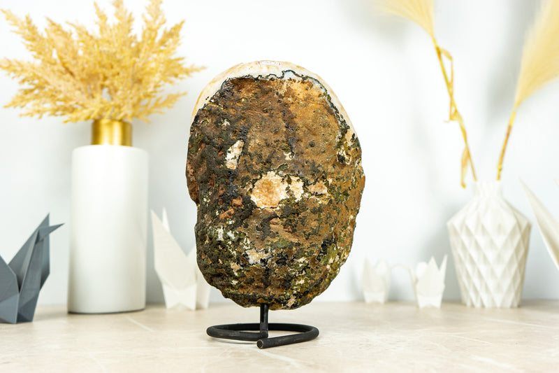 Deep Yellow Citrine Crystal Geode Cluster on Stand, Med Size - 4.3 Kg - 9.4 lb