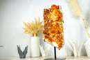 Large and Tall Golden Orange Citrine Cluster with Citrine Flowers on Stand, 20 In, 14.3 Lb - E2D Crystals & Minerals