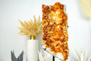 Large and Tall Golden Orange Citrine Cluster with Citrine Flowers on Stand, 20 In, 14.3 Lb - E2D Crystals & Minerals