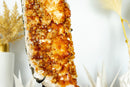 Large and Tall Golden Orange Citrine Cluster with Citrine Flowers on Stand, 20 In, 14.3 Lb - E2D Crystals & Minerals
