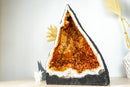Gorgeous Citrine Geode Cathedral with Deep Orange Druzy and many Flower Rosettes - 19.7 Kg - 43.4 lb - E2D Crystals & Minerals
