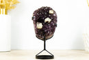 Amethyst Cluster with Geometrical Crystal Calcite, Deep Purple and Golden Goethite - 1.6 Kg - 3.5 lb