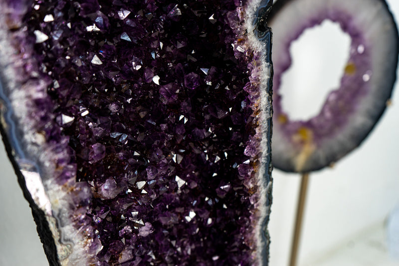 Pair of Deep Purple X-Tall and Huge Amethyst Cathedrals formed in Archway, 66 In Tall, Purple Amethyst Portal, 152 Kg - 335 lb