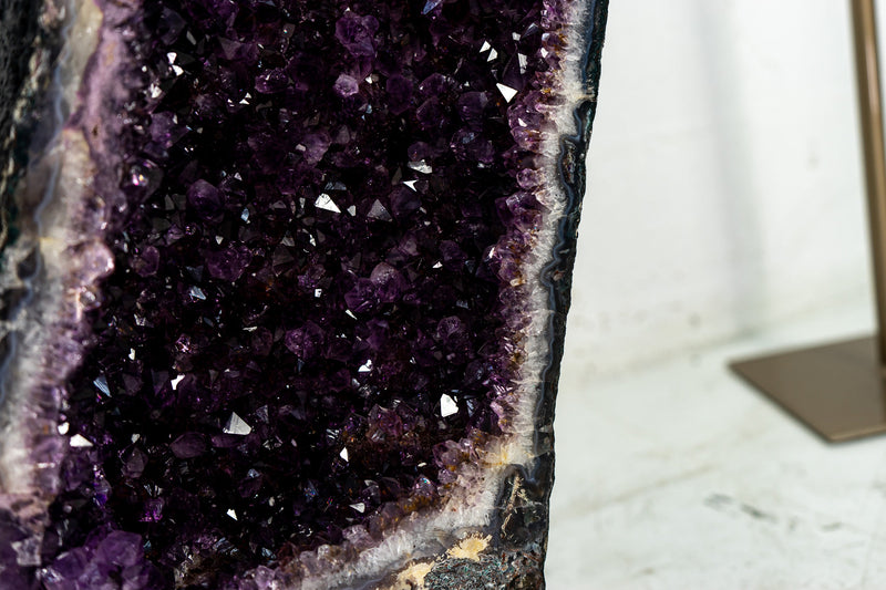 Pair of Deep Purple X-Tall and Huge Amethyst Cathedrals formed in Archway, 66 In Tall, Purple Amethyst Portal, 152 Kg - 335 lb