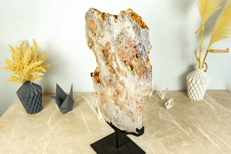 Doppelseitige rosa Amethyst-Geodenplatte mit rosa Amethyst-Druse, natürlich – 6,3 kg – 14 lb