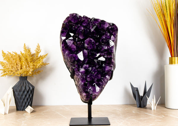 Spectacular Large AAA Amethyst Geode Cluster with X-Large Dark Purple Amethyst Druzy. 14 Kg - 30.3 lb