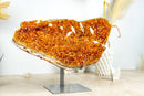 Deep Orange Citrine with Calcite Formations on Stand, 6.3 Kg - 13.9 lb - E2D Crystals & Minerals