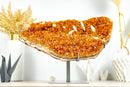 Deep Orange Citrine with Calcite Formations on Stand, 6.3 Kg - 13.9 lb - E2D Crystals & Minerals