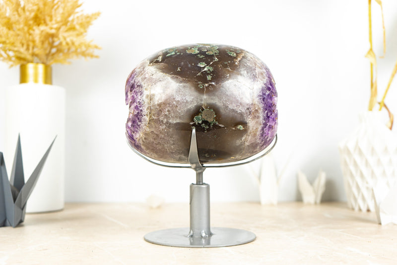 Rare Amethyst Geode Cave with Intact Crystal Calcite Inclusion- 6.3 Kg - 13.9 lb