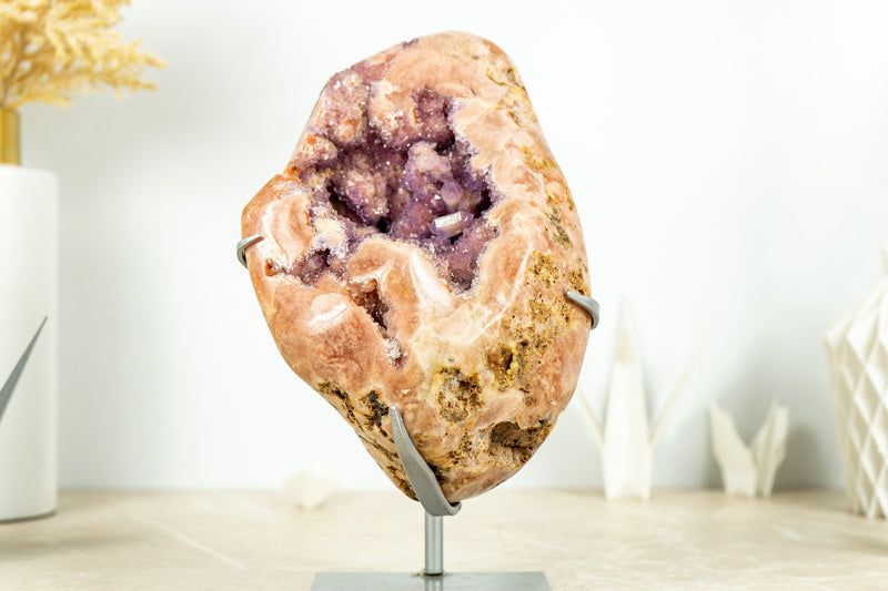 Pink Amethyst Geode on Display with Rose Amethyst Druzy - High Quality - 4.9 Kg - 10.8 lb