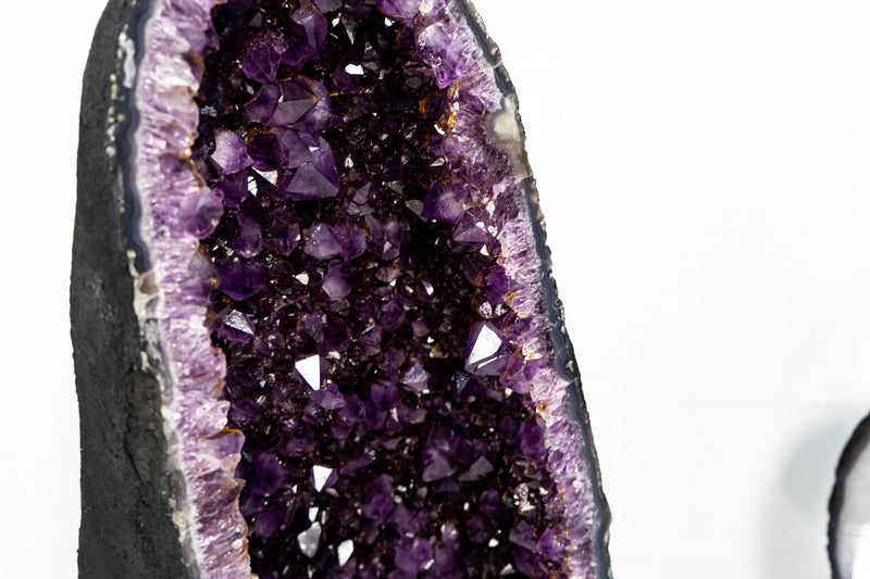 Pair of Deep Purple X-Tall and Huge Amethyst Cathedrals formed in Archway, 50 In Tall, Purple Amethyst Portal, 227 Kg - 500 lb