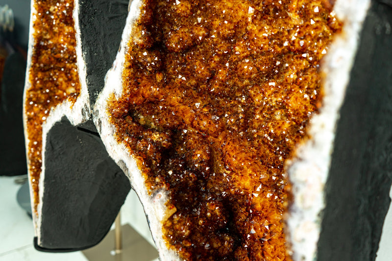 Spectacular AAA Natural Citrine Butterfly Geode, Deep Cognac Orange Citrine - X-Large, 69 In Tall, 142 Kg - 313 lb - E2D Crystals & Minerals