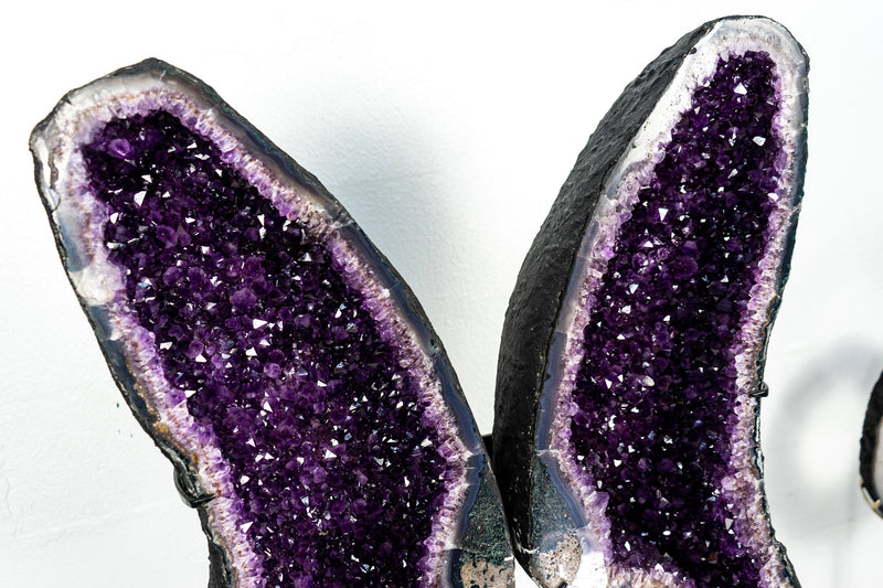 Fantastic Amethyst Geode Wings with AA Amethyst Druzy - X-Large Amethyst Butterfly Angel Wings - 56 Inches Tall - 83 Kg, 182 Lb