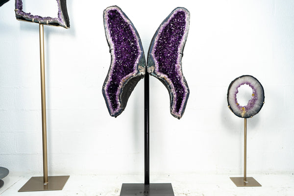 Fantastic Amethyst Geode Wings with AA Amethyst Druzy - X-Large Amethyst Butterfly Angel Wings - 56 Inches Tall - 83 Kg, 182 Lb
