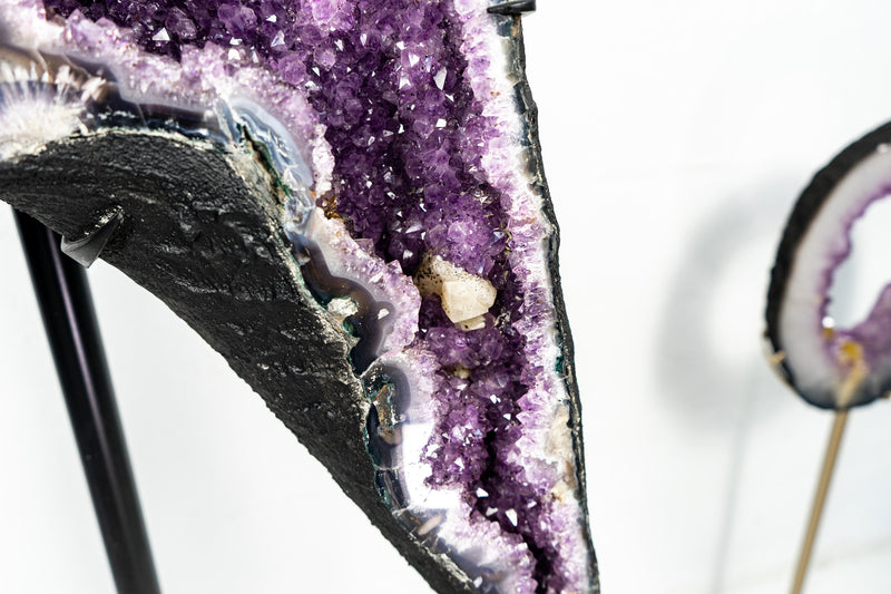 Gorgeous Agate Geode Wings with Lavender-Purple Amethyst Druzy - Butterfly Angel Wings - 56 Inches Tall - 71 Kg - 156 lb
