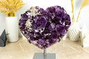 X-Large AAA Amethyst Heart with Rare Inclusions and Deep Purple, Large Amethyst Druzy 12.3 Kg - 27 lb