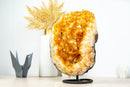 Deep Yellow Citrine Crystal Geode Cluster on Stand, Med Size - 4.3 Kg - 9.4 lb