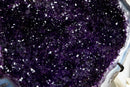 Spektakuläre große Amethyst-Geode, tiefviolette Galaxy-Druse mit gebändertem Achat auf Ständer, 13,5 kg – 30 lb