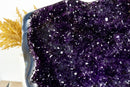 Spektakuläre große Amethyst-Geode, tiefviolette Galaxy-Druse mit gebändertem Achat auf Ständer, 13,5 kg – 30 lb