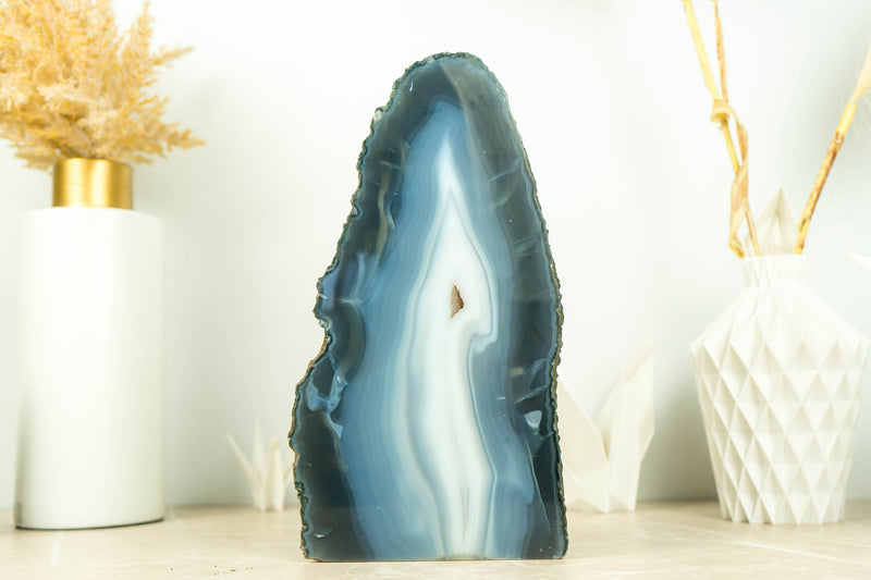 Gorgeous Natural Blue Lace Agate Cathedral with Druzy