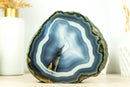 Fantastic Double Sided Agate Geode with Natural Blue Banded Agate
