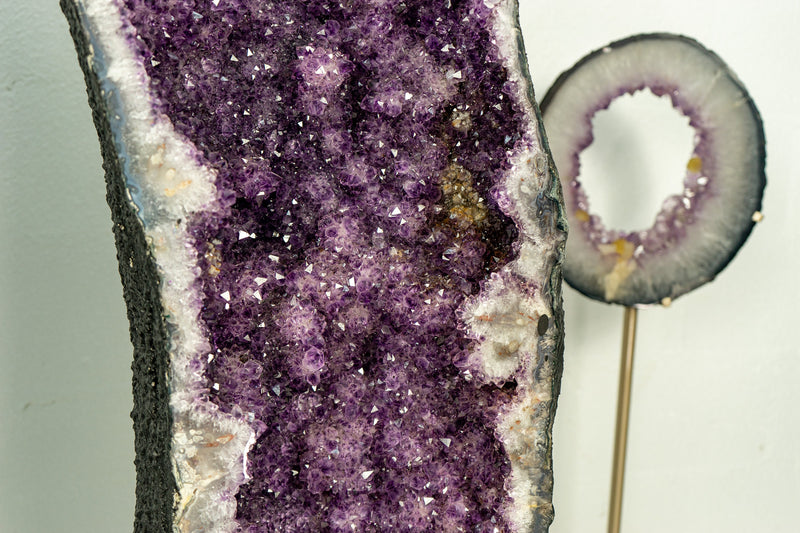 Pair of X-Tall Amethyst Cathedral Geodes, 50.4 In Tall, Purple Amethyst, 189Kg - 416 Lb