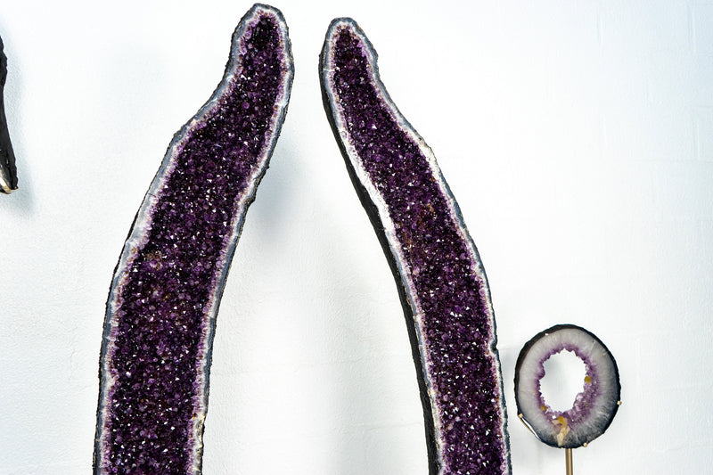 Pair of Deep Purple X-Tall and Huge Amethyst Cathedrals formed in Archway, 66 In Tall, Purple Amethyst Portal, 152 Kg - 335 lb