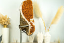 Large and Tall Deep Orange Citrine with Calcite Formations