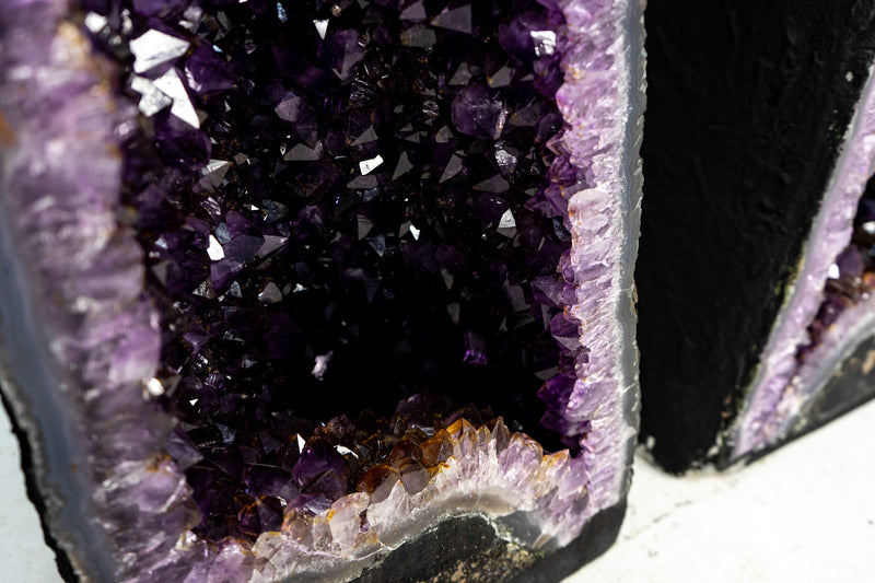 Pair of Deep Purple X-Tall and Huge Amethyst Cathedrals formed in Archway, 50 In Tall, Purple Amethyst Portal, 227 Kg - 500 lb