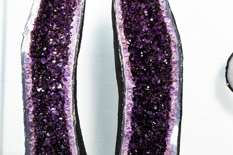 Pair of Deep Purple X-Tall and Huge Amethyst Cathedrals formed in Archway, 50 In Tall, Purple Amethyst Portal, 227 Kg - 500 lb