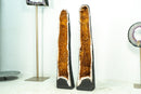Pair of Tall Citrine Cathedral Geodes with Deep Orange Citrine, 3&
