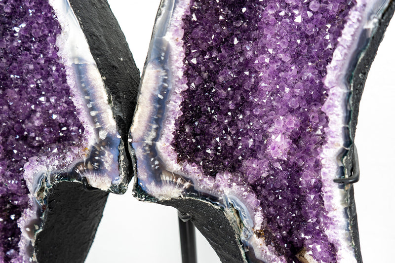 Gorgeous Agate Geode Wings with Lavender-Purple Amethyst Druzy - Butterfly Angel Wings - 56 Inches Tall - 71 Kg - 156 lb