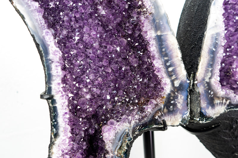Gorgeous Agate Geode Wings with Lavender-Purple Amethyst Druzy - Butterfly Angel Wings - 56 Inches Tall - 71 Kg - 156 lb