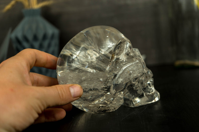 Natural Diamantina Quartz Crystal Skull filled with Rainbows