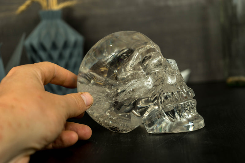 Natural Diamantina Quartz Crystal Skull filled with Rainbows