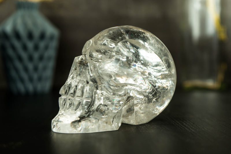 AAA Diamantina Crystal Skull, Natural Rainbow Generator Crystal Skull