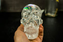 Gorgeous Natural Diamantina Quartz Crystal Skull with HUGE Rainbow Formations