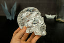 Gorgeous Natural Diamantina Quartz Crystal Skull with HUGE Rainbow Formations