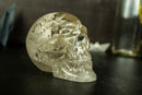 Natural Citrine Crystal Skull with Rare Albite Inclusions