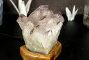 Amethyst Geode Tischlampe mit X-großem weißen Amethyst Cluster