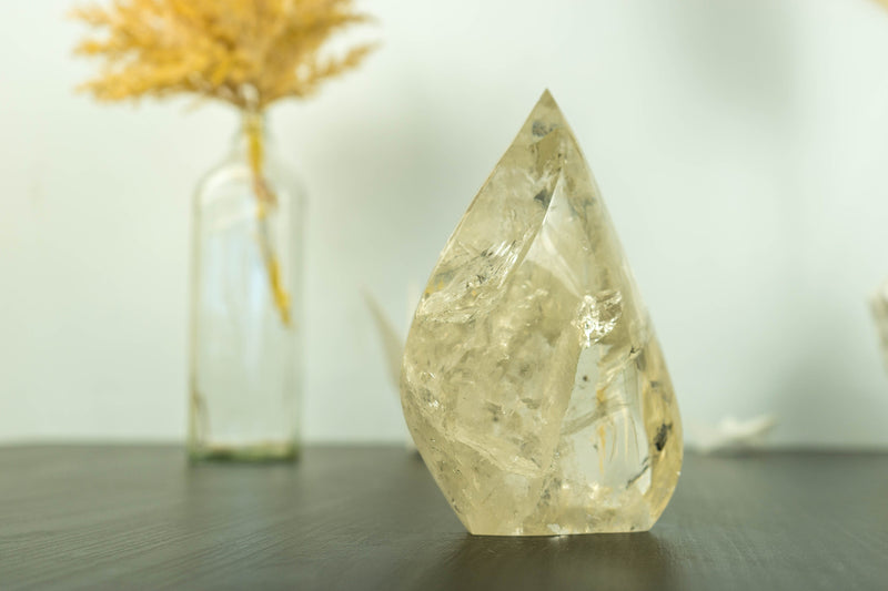 Large Untreated AA Citrine Crystal with Water Clear Yellow Citrine